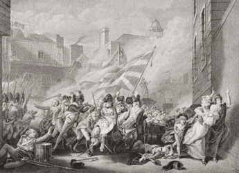 Peirson őrnagy halála St. Helier-ben, visszafoglalva Jersey-t a franciáktól, 1781. január 8-án, az „Illustrations of English and Scottish History” II.