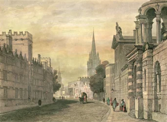 A High Street, Oxford, metszett G. Hollis, 1835