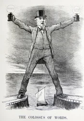 William Ewart Gladstone-t és Benjamin Disraelit ábrázoló politikai szatíra