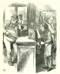 The Honest Pot Boy: Parlament reformja – a franchise kiterjesztése. Disraeli a reformot tálalja John Bullnak parlamenti ellenzéke figyelte. Bemutatta és vitte reformtörvénytervezetét. Tenniel rajzfilm a londoni Punchból