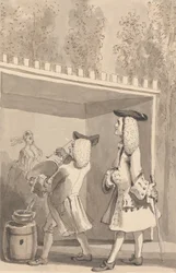 Hogarth-festmény a Vauxhall Gardensben Jonathan Tyers jelenlétében