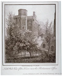 A Jewel Tower északnyugati nézete, Old Palace Yard, Westminster, London, c1805