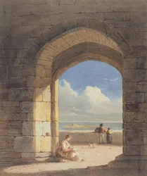 Egy boltív a Holy Islanden, Northumberland, 1809 (grafit és wc papíron)