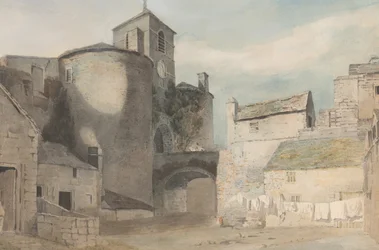 Erődített bejárat a walesi város keleti kapujához, Caernarvonhoz, kb. 1802.
