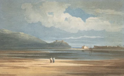 Harlech kastély a Traeth Mawr túloldalán, 1800-1842.