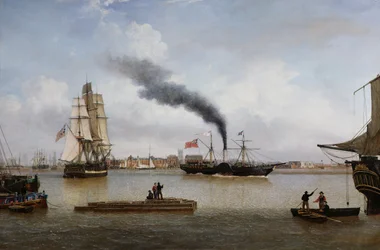 Az S.S. Forfarshire elhagyja Hull-t utolsó útján (olaj, vászon)
