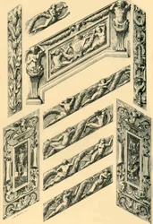 A lépcsőház díszítésének részletei, 1870-es évek, 1881.