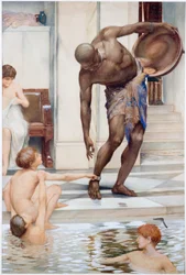 The Bathers, Boys Teasing a Slave (testfesték, ceruza és akvarell, papír)