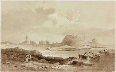 Szent Sziget (ceruza és akvarell (szépia) papíron)