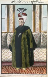 Abdul Hamid I (1725–1789) szultán 1774–1789, a „Török császárok portréi” sorozatból