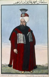 Ahmed II (1642–95) szultán 1691–95, a „Török császárok portréi” sorozatból