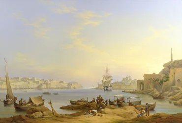 Nagy kikötő, Valletta, Málta, 1850