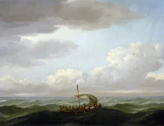 A "Luxborough" gálya legénysége egy mentőcsónakban. John Cleveley (1712-1777) 1727 körüli olajfestménye.