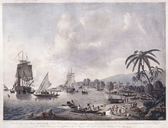 Kilátás a Matavai-öbölre, Tahiti, 1787