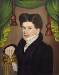 Férfi tollal, 1827-30 körül (olaj, tábla)