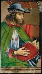 Szolón, athéni törvényhozó Egy 28 portréból álló sorozatból, amelyet 1475 körül festett Federigo of Montefeltre studiolo számára ...