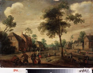 ""Fete de village"" (Ország ünnepe) Holland vidéki táj. Jost Cornelisz Droochsloot (1586-1666) festménye Harkovi Nemzeti Múzeum Ukrajna