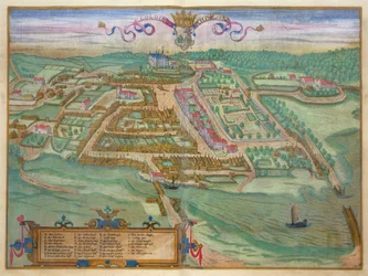 Colding, Georg Braun (1541-1622) és Frans Hogenburg (1535-90) „Civitates Orbis Terrarum”-ból, 1572 körül (színes metszet)