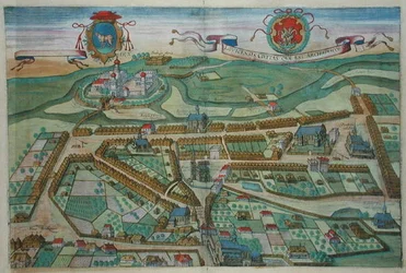 Lovicensis, Georg Braun (1541-1622) és Frans Hogenburg (1535-90) „Civitates Orbis Terrarum” című művéből, 1572 körül (színes metszet)