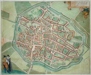 Dovay terve, Georg Braun (1541-1622) és Frans Hogenburg (1535-90) „Civitates Orbis Terrarum”-ból, 1572 körül (színes metszet)