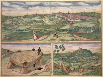 Poitiers térképe, Georg Braun (1541-1622) és Frans Hogenberg (1535-90) „Civitates Orbis Terrarum” című művéből, 1561