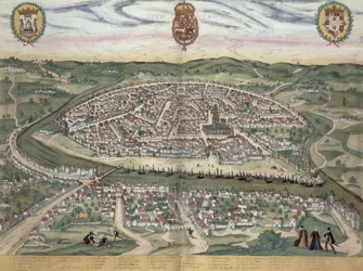 Sevilla térképe, Georg Braun (1541-1622) és Frans Hogenberg (1535-90) „Civitates Orbis Terrarum” c. 1572-1617