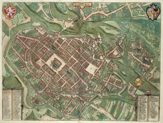 WRATISLAVA Bresslaw térképe, Georg Braun (1541-1622) és Frans Hogenberg (1535-90) „A világ városai” c. 1572-1617