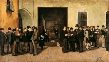 "" A sáfránykereskedelem "" Jose Bru Albinana festménye (19. század), 1880, Valencia. Bellas Artes San Pio V. Múzeum.