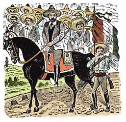 A mexikói forradalom (1910-1920): Francisco Indalecio Madero (1873-1913) mexikói forradalmár portréja. Jose Guadalupe Inn (1852-1913) xilográfiája.