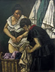 GUTIERREZ SOLANA, Jose (1886-1945). A mosónők. 1931. Kortárs művészet. Olaj, vászon. Magántulajdon.