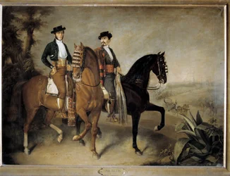 A két lovas,19. század (olaj, vászon)