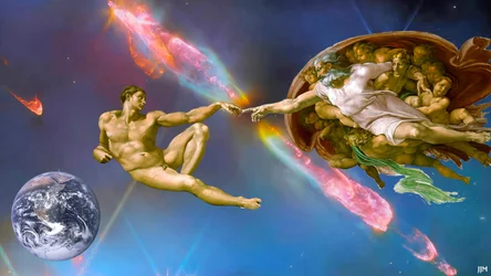JJM-recreate: Michelangelo_Az Ádám teremtése+JWST