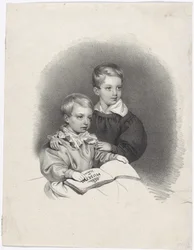 Franz Joseph trónörökös és Ferdinand Maximilian Josef főherceg gyermekként