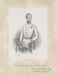 A fiatal Ferdinánd Maximilian főherceg egyenruhás portréja