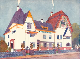 Ház Darmstadtban, Joseph Olbrich professzor által tervezett, 1900 1901-1902