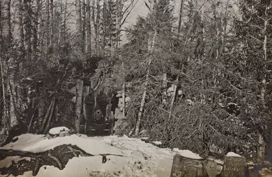 Album "Az én világháborúm – emlékek a délnyugati frontról Karintiában, Olaszországban, Trentino-Alto Adige" 1915.03.31.-1918.12.11. - Josef Zohle Bécsje ": Brisia ágyú (f/w fotó)