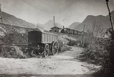Album "Az én világháborúm – emlékek a délnyugati frontról Karintiában, Olaszországban, Trentino-Alto Adige" 1915.03.31-1918.12.11 - Josef Zohles Wien ": vasúti Tolmezzo (f/w fotó