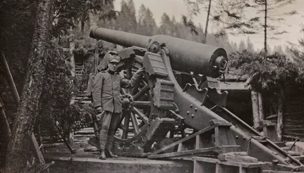 Album "Az én világháborúm – emlékek a délnyugati frontról Karintiában, Olaszországban, Trentino-Alto Adige" 1915.03.31-1918.12.11 - Josef Zohles Bécs ": katona fegyverrel (f/w fotó