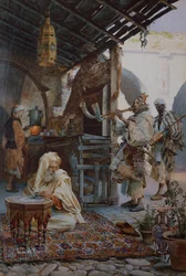 Núbiai zenészek (akvarell)