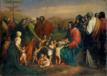Hadd jöjjenek hozzám a gyerekek (festmény vászonra)
