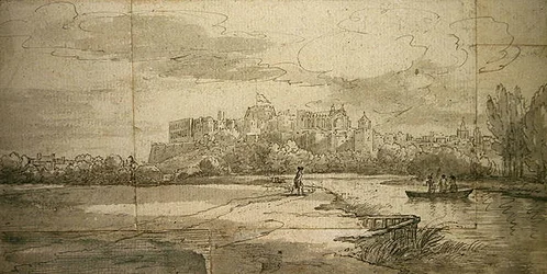 Windsori kastély (toll és tus, mosással, papírra)