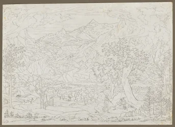 A Grindelwald-gleccser vadász és parasztlánnyal az előtérben, kb. 1823.
