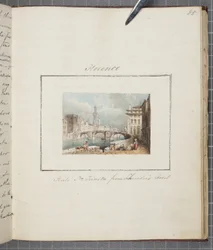 Firenze, a Thomas Moodys Journal-ba beillesztve egy svájci és olaszországi körútról, 1822 (wc papíron)