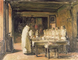 A Beaune-i Hospice nővérek kegyelmet mondanak, 19. század vége