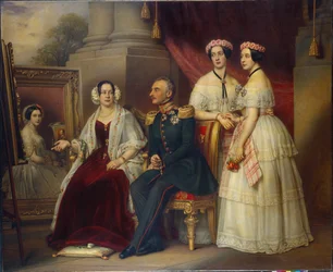 József szász Altenburg (Szász-Altenburg) hercegének családi portréja (1789-1868) - Joseph Karl Stieler (1781-1858) festménye, olaj, vászon