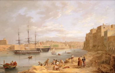 A H.M.S. Champion horgonyon Port St. Angelo előtt, Máltán