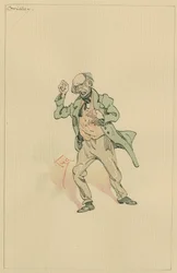 Gridley úr, 1920-as évek (toll és tinta WC-vel papíron)