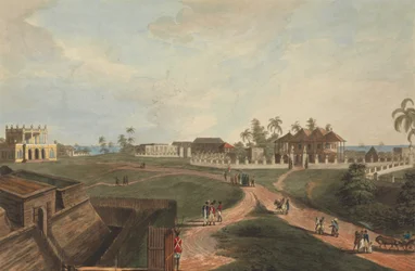 Kormányház és Tanácsház, Fort Marlborough, Benkulen, Szumátra, 1799