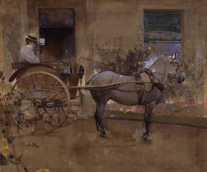 The Governess Cart (gouache vászon)