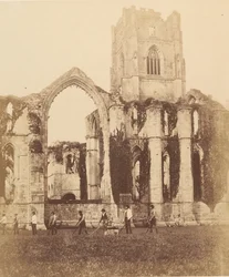Fountains Abbey. Keleti ablak és torony, 1850-es évek.